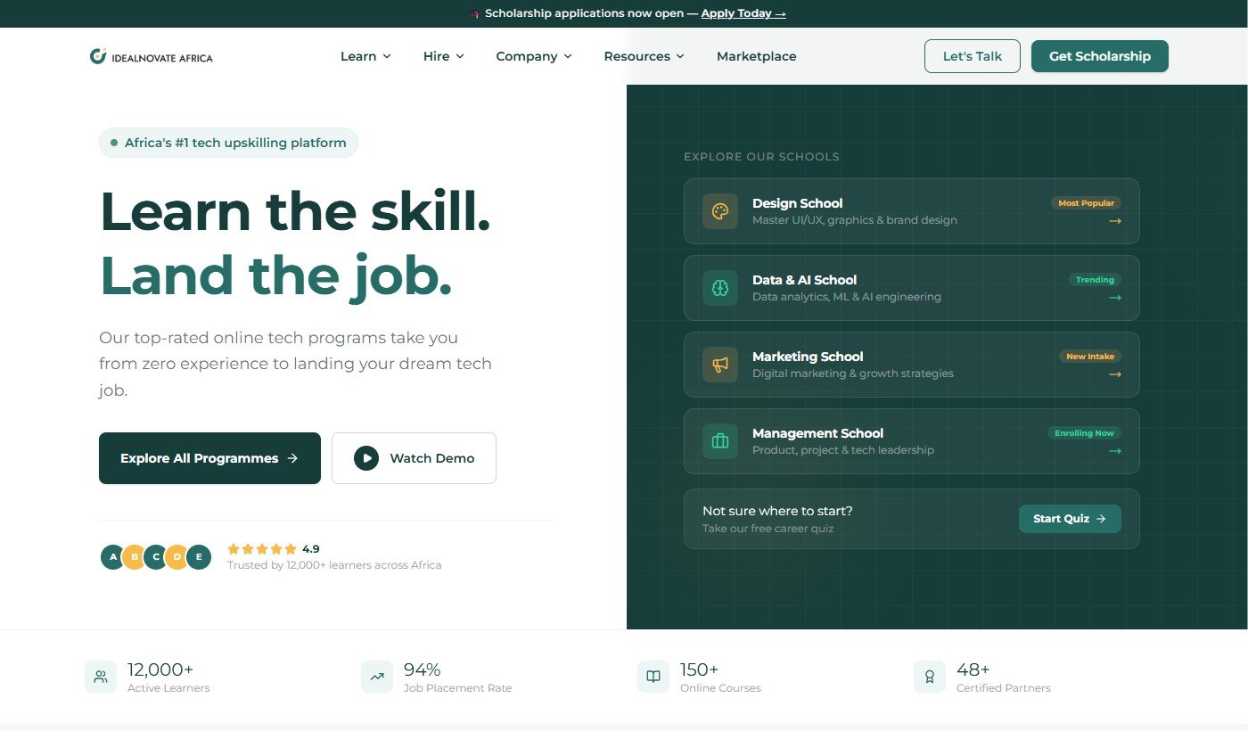 Idealnovate Educational Website by Micheal Ogundade
