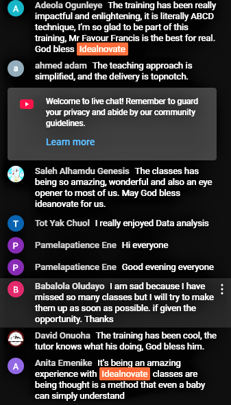 Idealnovate Africa student testimonial