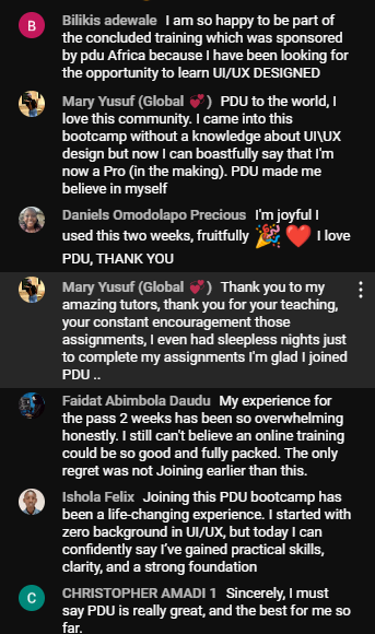 UI/UX student testimonial